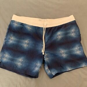 Venroy Sydney Swim Trunks Mens 2XL Blue White Drawstring Board Shorts Beachwear